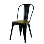 1518-1- Silla Metálica Tolix Con Asiento  De Madera