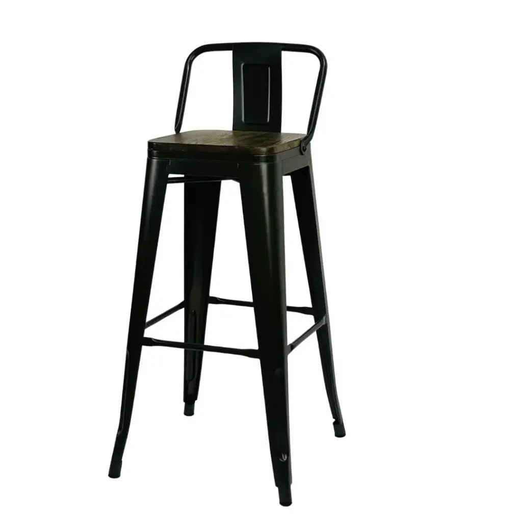 1508-1 - Taburete Metalico con Asiento en madera