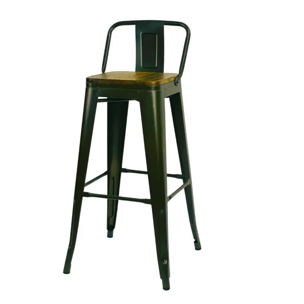 1508-1 - Taburete Metalico con Asiento en madera