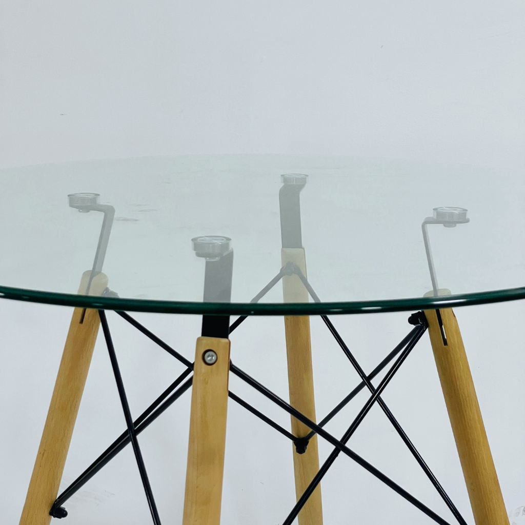 1542C-TRN Mesa Eames de cristal 80cm