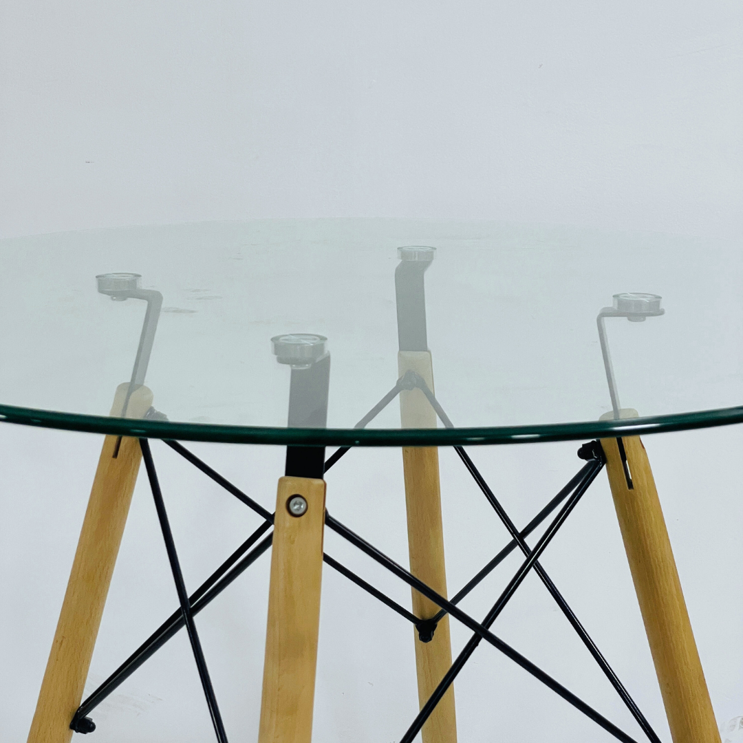 1542C-TRN Mesa Eames de cristal 80cm