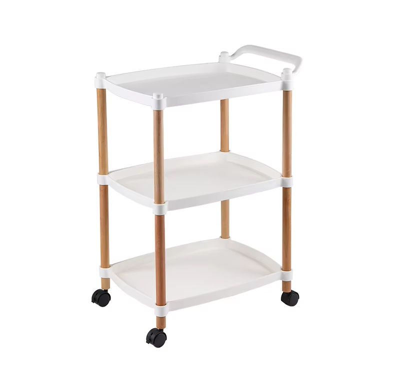 SR-025 Mesita Auxiliar PP 3 Niveles Cuadradas Con Ruedas