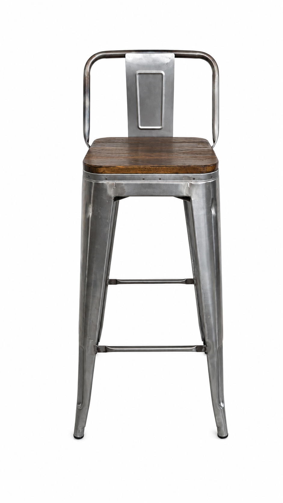 1508-1- Taburete Tolix Con asiento en madera crudo