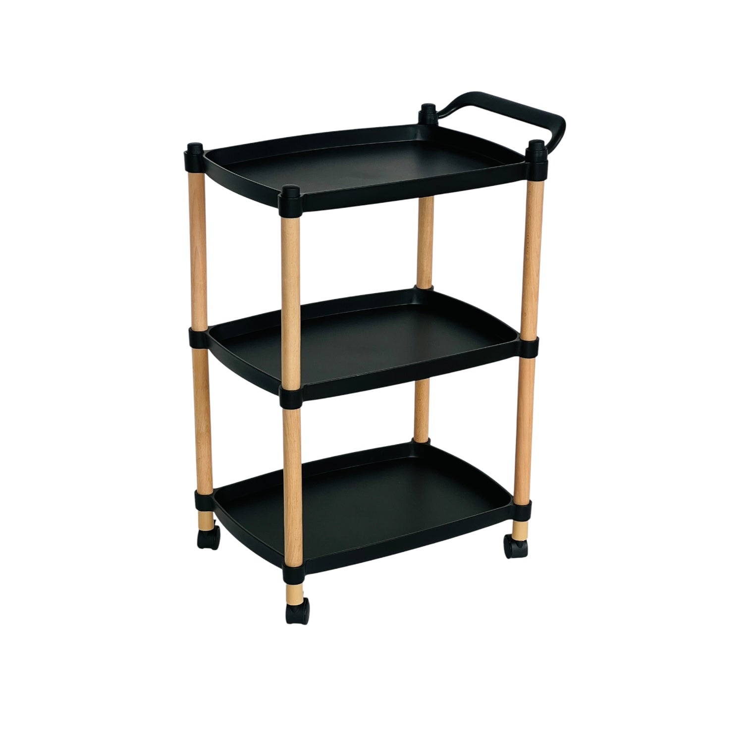 SR-025 Mesita Auxiliar PP 3 Niveles Cuadradas Con Ruedas