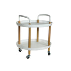 SRO-23 Mesita Auxiliar 2 Niveles Circular Con ruedas