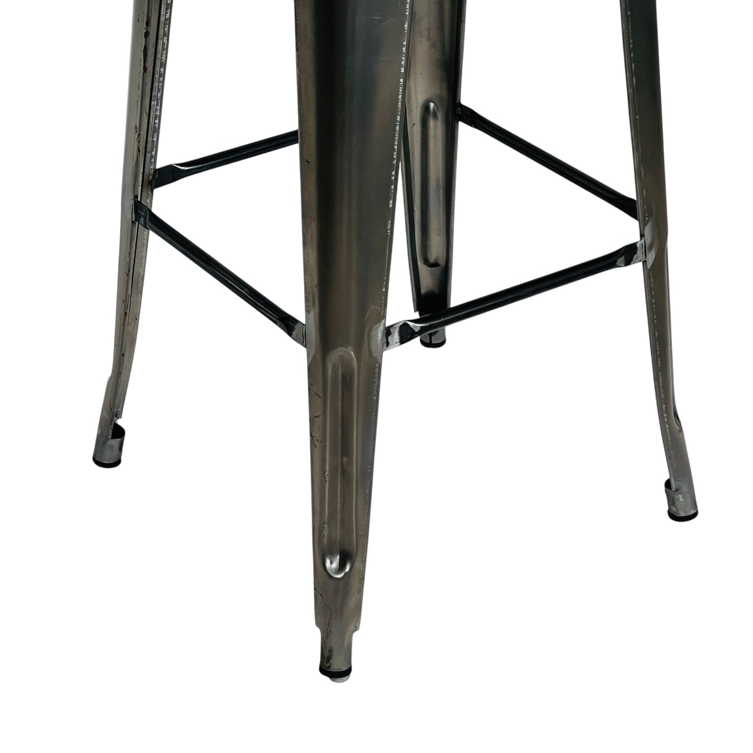 1508.SIN- Taburete Metálico Tolix  Con Espaldar Sin Pintura