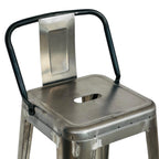 1508.SIN- Taburete Metálico Tolix  Con Espaldar Sin Pintura