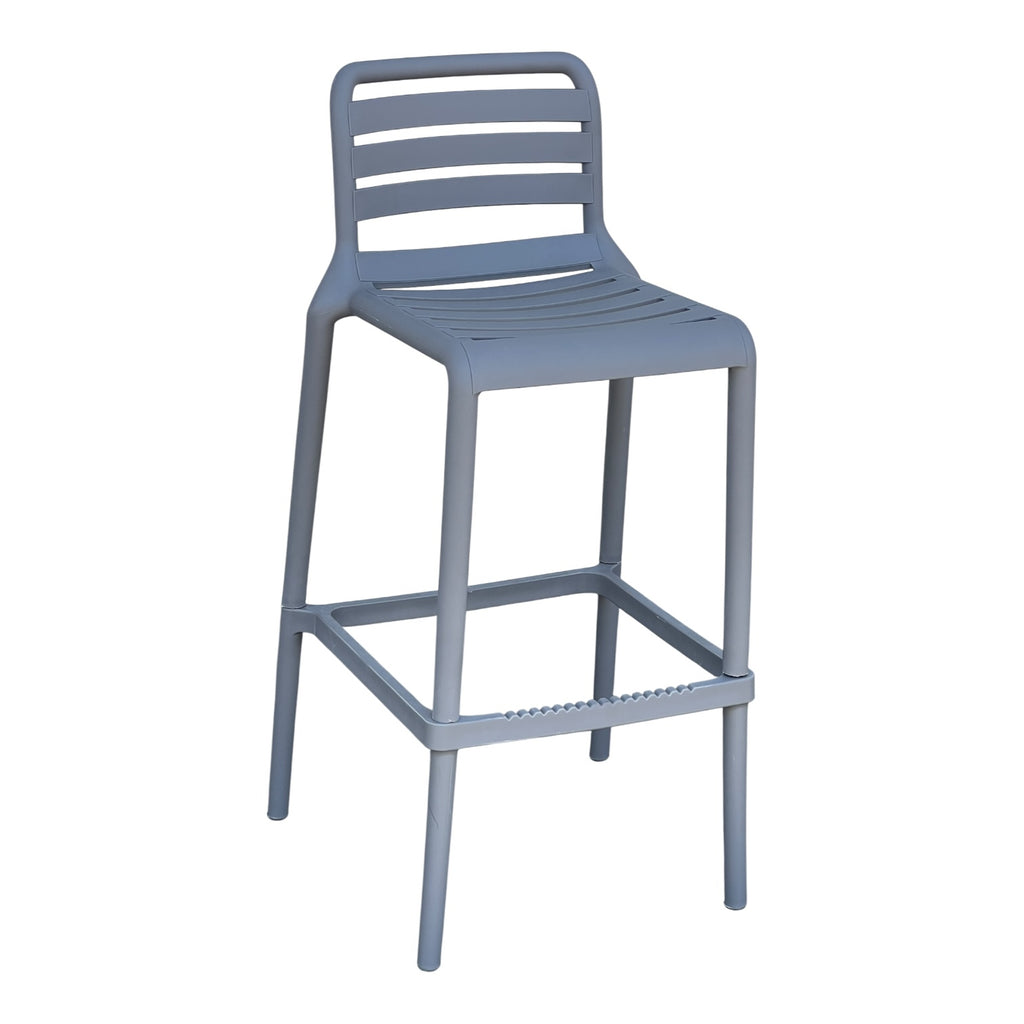 1241C - Taburete Respaldo Listado Moderno PP