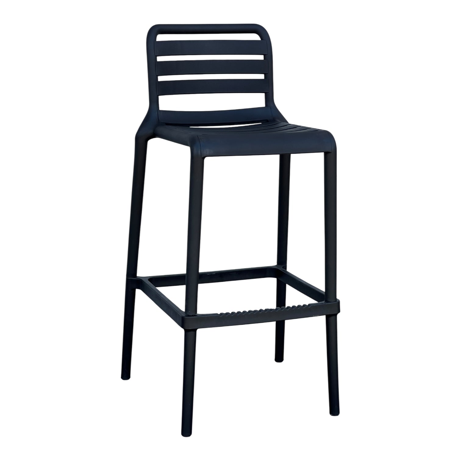 1241C - Taburete Respaldo Listado Moderno PP