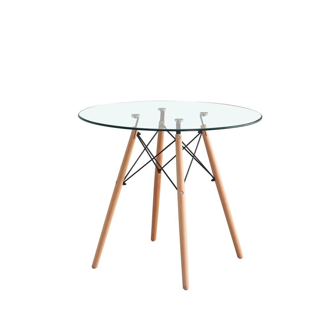 1542C-TRN Mesa Eames de cristal 80cm